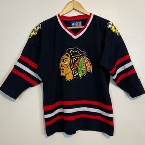 Chicago Blackhawks Starter Vintage 1990s Black Hockey Jersey - Youth L/XL